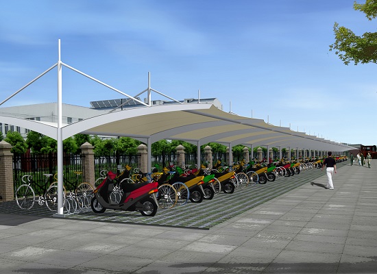 探索新型停車方案 膜結(jié)構(gòu)電動(dòng)車棚與自行車棚的魅力
